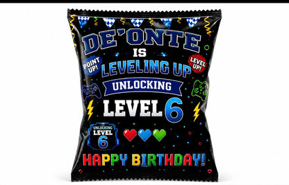 Personalized Gamer Chip Bags | Custom Video Game Birthday Party Favor Bags
