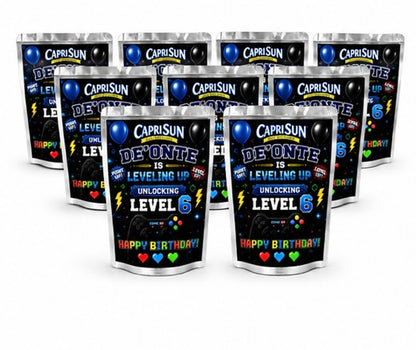 Personalized Gamer Capri Sun Labels | Custom Video Game Birthday Party Favors
