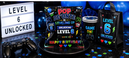 Personalized Gamer Ring Pop Party Favors | Custom Video Game Birthday Party Supplies