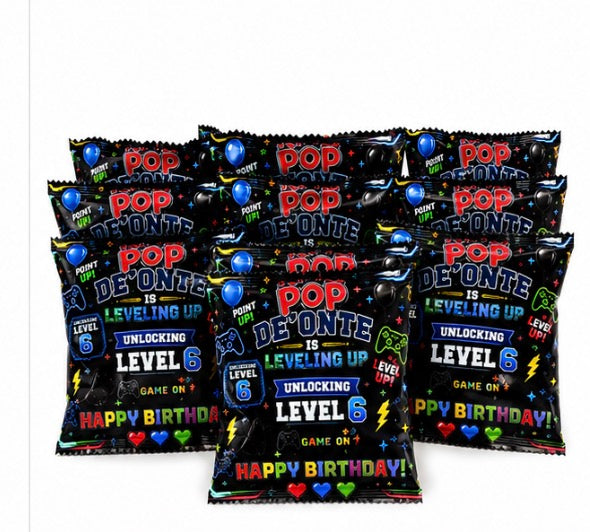 Personalized Gamer Ring Pop Party Favors | Custom Video Game Birthday Party Supplies