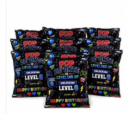 Personalized Gamer Ring Pop Party Favors | Custom Video Game Birthday Party Supplies