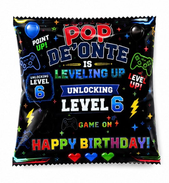 Personalized Gamer Ring Pop Party Favors | Custom Video Game Birthday Party Supplies