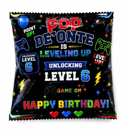 Personalized Gamer Ring Pop Party Favors | Custom Video Game Birthday Party Supplies
