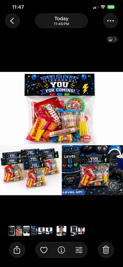 Personalized Gamer Candy Treat Bags | Custom Video Game Birthday Party Favors