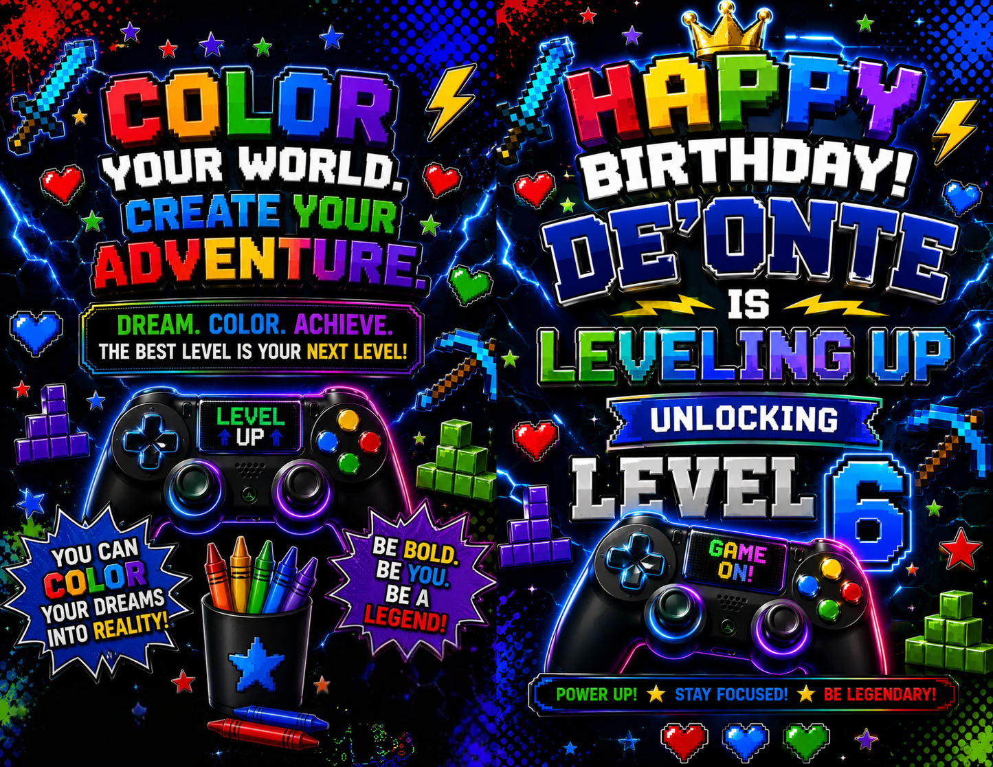 Personalized Gamer Coloring Book | Custom Video Game Birthday Party Activity Book