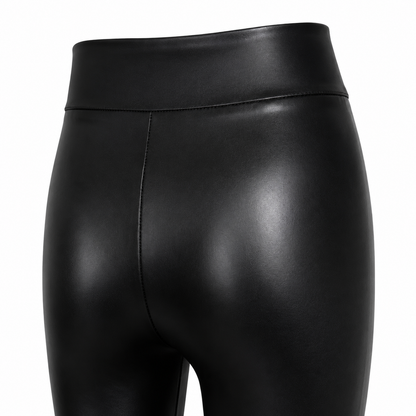 Women’s Black High-Waisted Faux Leather Leggings
