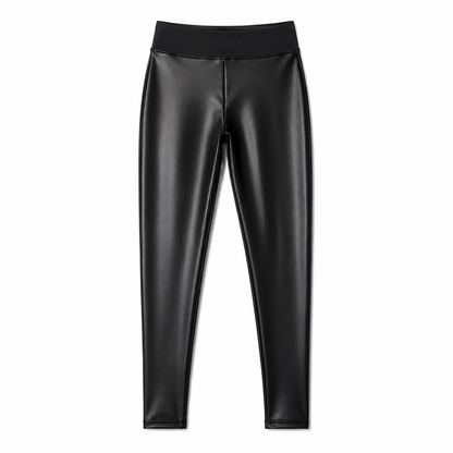 Women’s Black High-Waisted Faux Leather Leggings