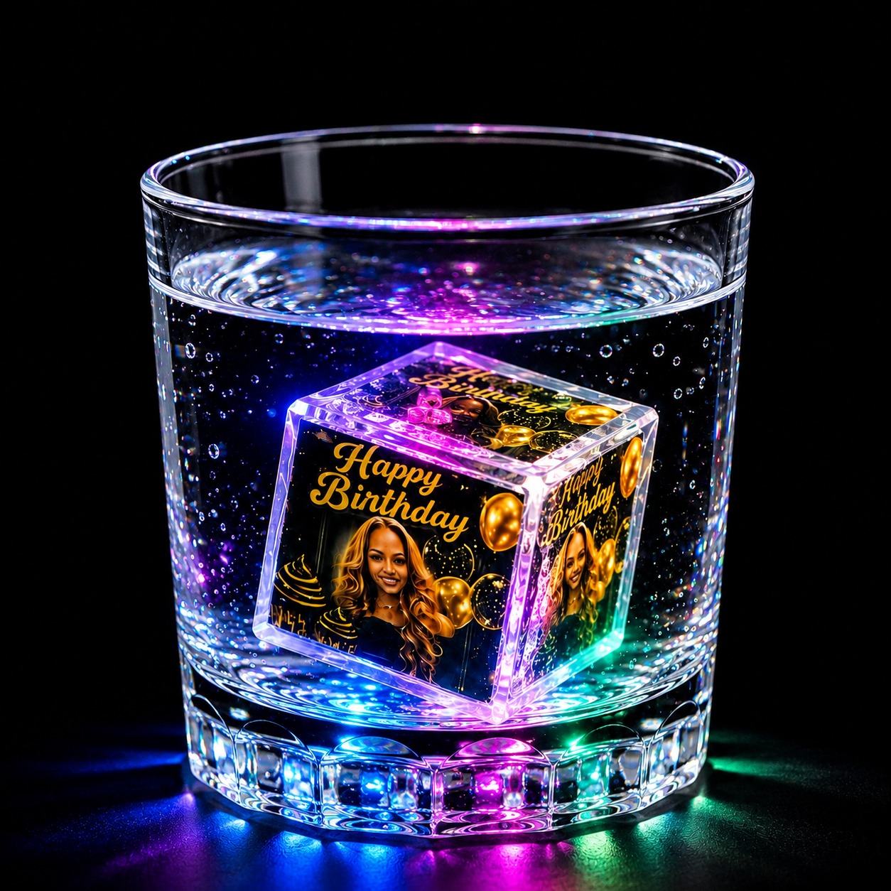 Custom Personalized Light-Up Ice Cube — Any Holiday or Occasion