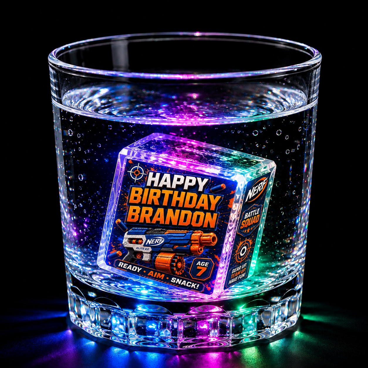 Custom Personalized Light-Up Ice Cube — Any Holiday or Occasion