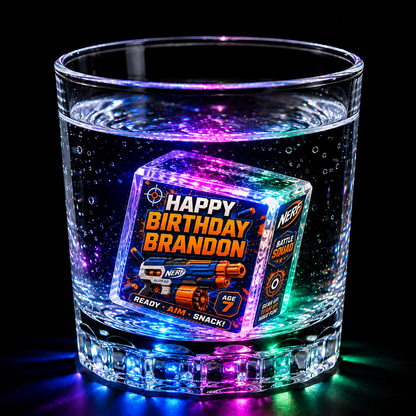 Custom Personalized Light-Up Ice Cube — Any Holiday or Occasion