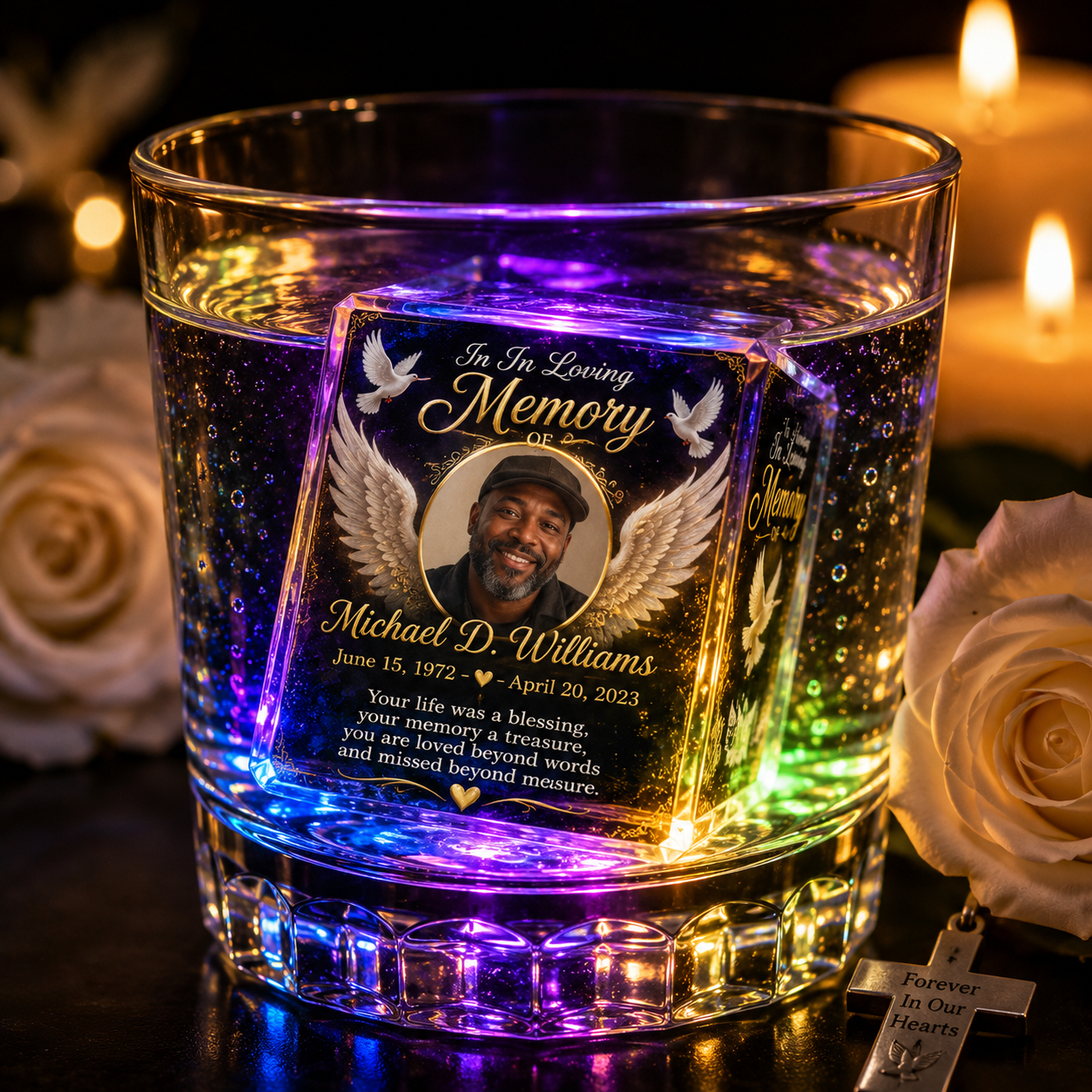 Custom Personalized Light-Up Ice Cube — Any Holiday or Occasion